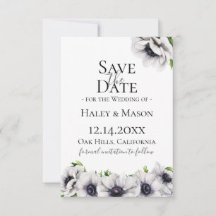 Faire-part Chic Anemone Floral Enregistrer La Date