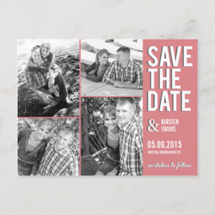 Faire-part Chic Collage Enregistrer La Date Carte Postale