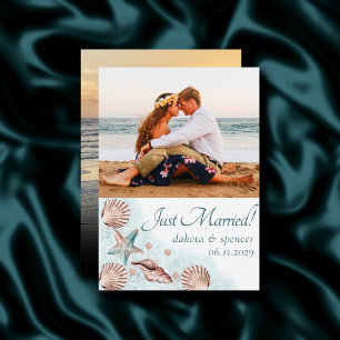 Faire-part Chic Côté Mer   Photo de mariage au récif de corai