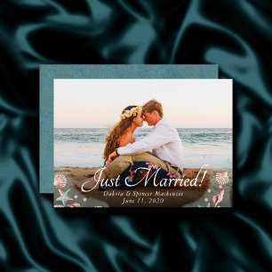 Faire-part Chic Côté Mer   Photo de mariage sur un récif de c