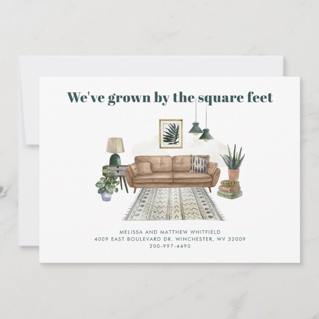 Faire-part Chic Elegant Changement d'adresse Déplacement (Devant)