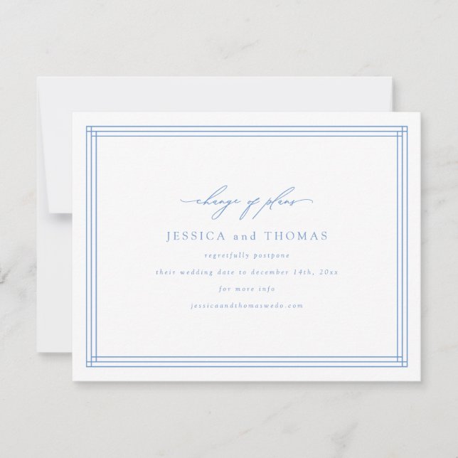 Faire-part Chic Fenêtre Mariage Report Changement de Date (Devant)