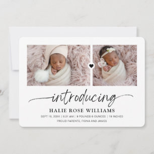 Faire-part Chic Introduire Photo Collage Naissance