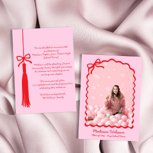 Faire-part Chic Tassel Bow Grad Photo 2025 Graduation