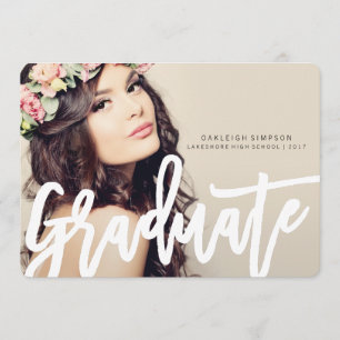 Faire-part Chic Typographie Graduation Annouement