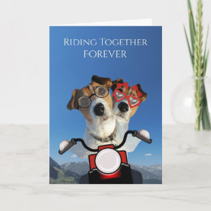 Faire-part Chiens à moto pour annonce de mariage