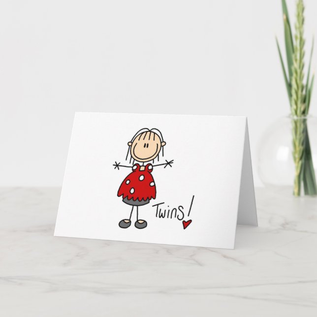 Faire-part Chiffre de bâton attendu Twins (Devant)