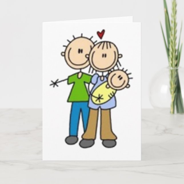 Faire-part Chiffres de bâton nouveau bébé (Devant)