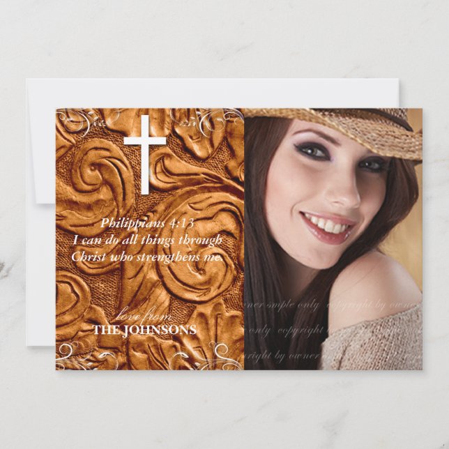 Faire-part Christian Grad Graduation Photo Je peux faire tout (Devant)