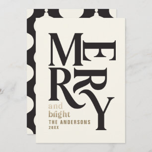 Faire-part Chritsmas vintage moderne en or noir