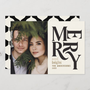 Faire-part Chritsmas vintage moderne en or noir Annonce