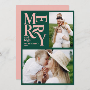 Faire-part chritteurs vintages verts et roses