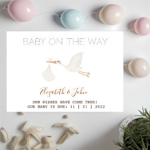 Faire-part Cigogne Mignonne Baby Shower