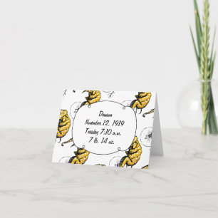 Faire-part Circus Elephant Baby Boy Stats de naissance