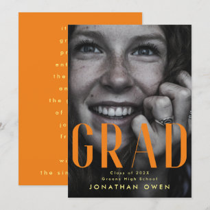 Faire-part Clair Orange Jaune Lycée Classe