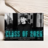 Classe Cyan Neon moderne de 2023 Diplôme Photo