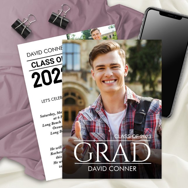 Faire-part Classe de 2023 Graduate 4 Photo Party (Créateur téléchargé)