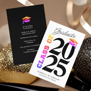 Faire-part Classe de 2025 Rainbow Graduation