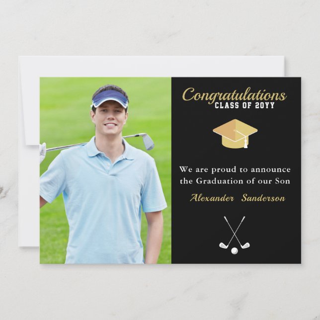Faire-part Classe de golf photo de 2022 Graduation (Devant)