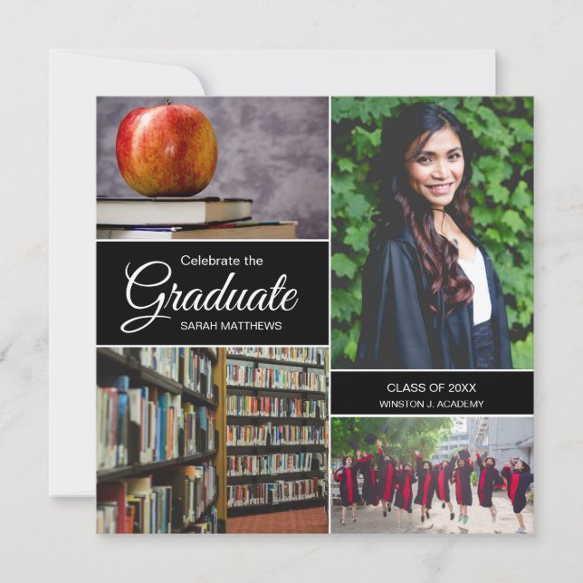 Faire-part Classe de graduation de collage photo personnalisé (Devant)