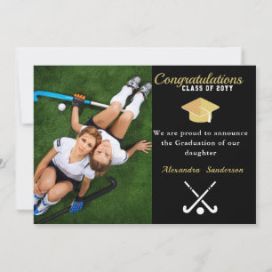 Faire-part Classe de graduation de la photo de hockey sur gaz