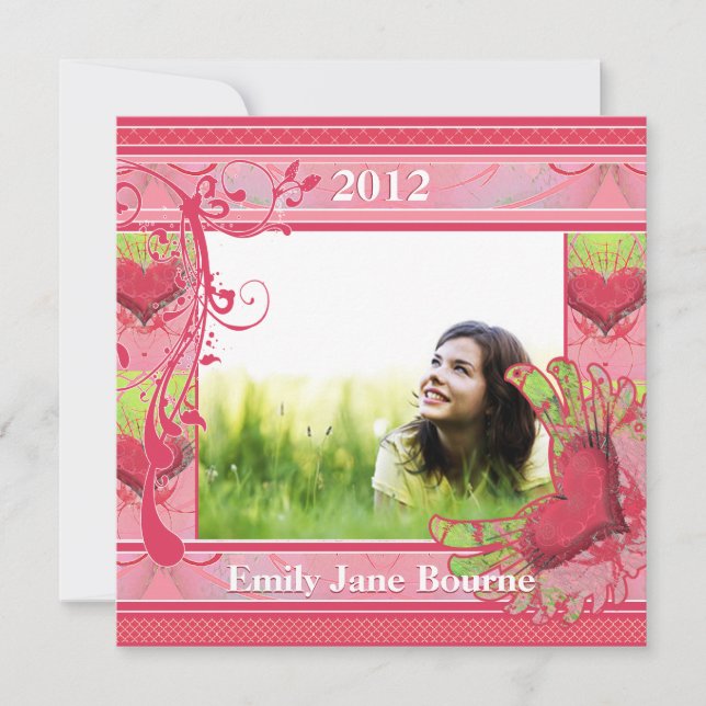 Faire-part Classe d'image de la Graduation Coeurs & Fils de 2 (Devant)