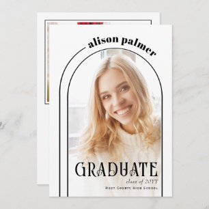 Faire-part Classe moderne de 2025 GRADUATE photo d'arc