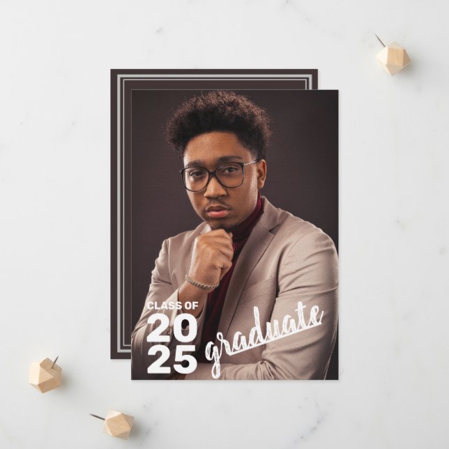 Faire-part Classe moderne de 2025 Lycée photo (Devant/Arrière en situation)