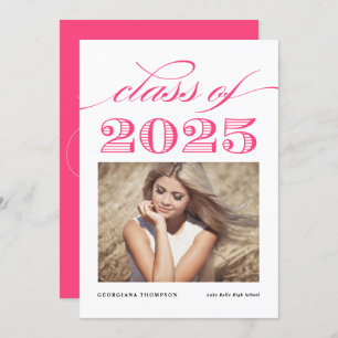 Faire-part Classe Vintage Hot Pink de 2024