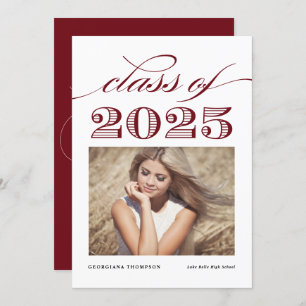 Faire-part Classe Vintage rouge de 2024