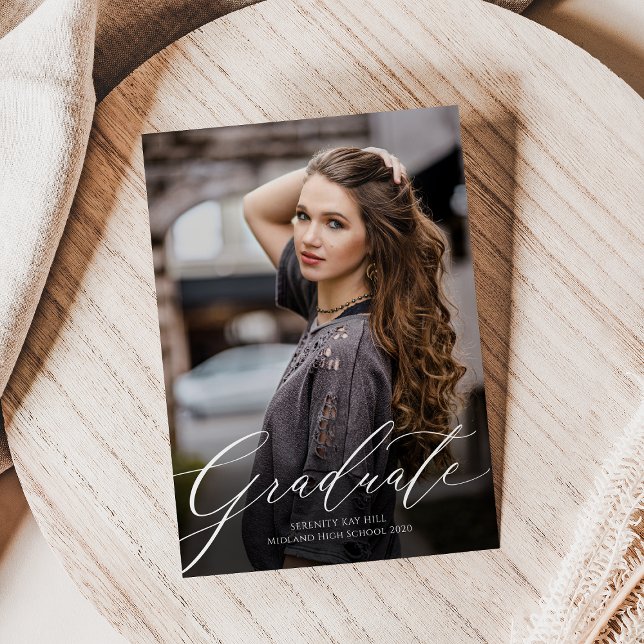 Faire-part Classic Élégant Script Graduation (Créateur téléchargé)