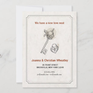 Faire-part Clé de mon cœur Annonce de nouvelle maison