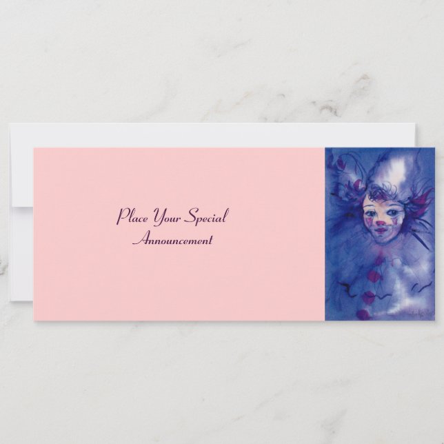 FAIRE-PART CLOWN DANS PURPLE (Devant)