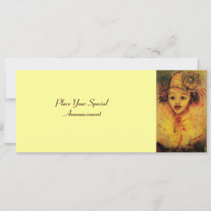 FAIRE-PART CLOWN EN JAUNE