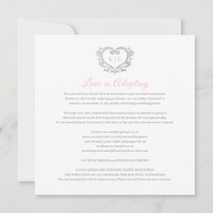 Faire-part Coeur monogramme en direct mariage amour adaptatio