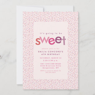Faire-part Coeurs doux et saupoudrer de fête d'anniversaire r