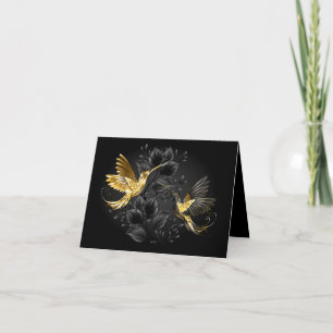 Faire-part Colibri noir et or
