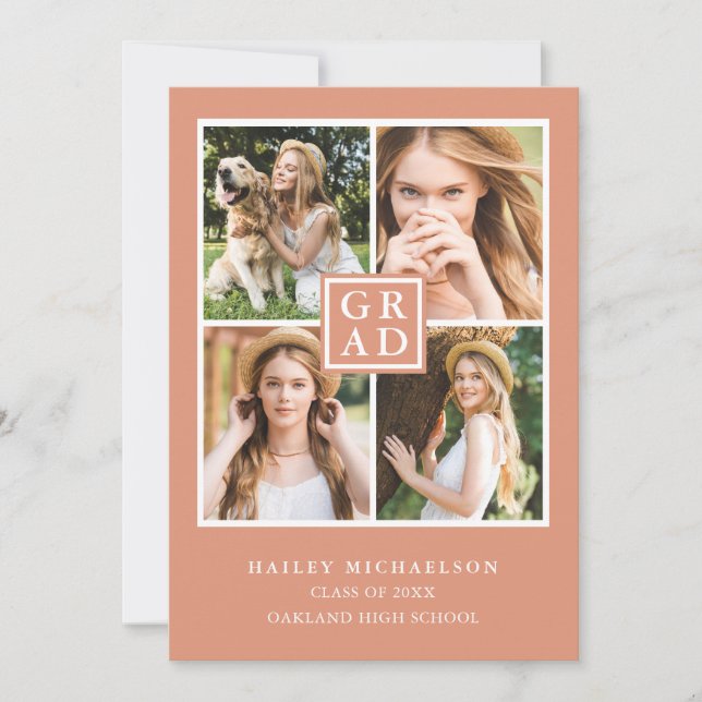 Faire-part Collage de photos de Earthy Peach (Devant)