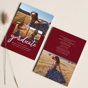 Faire-part Collage de photos de remise de diplômes 2026 Diplô