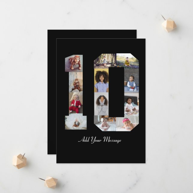 Faire-part Collage de photos numéro 10 (Devant/Arrière en situation)