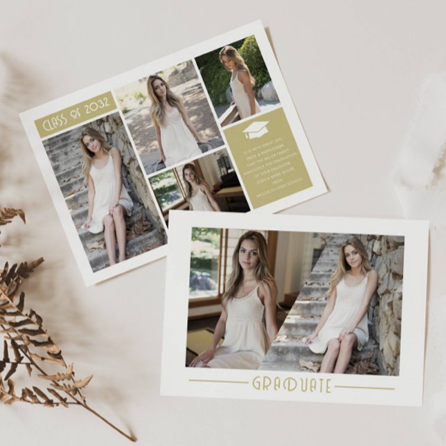 Faire-part Collage Moderne Diplômé de 6e année Photo Graduati (Créateur téléchargé)
