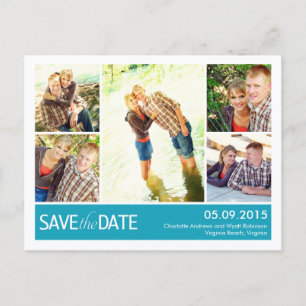 Faire-part Collage Moderne Enregistrer La Carte Postale Date