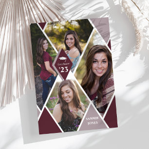 Faire-part Collage photo Diamond moderne Diplôme Graduate Gra