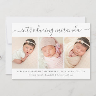 Faire-part Collage photo moderne Présentation de la naissance