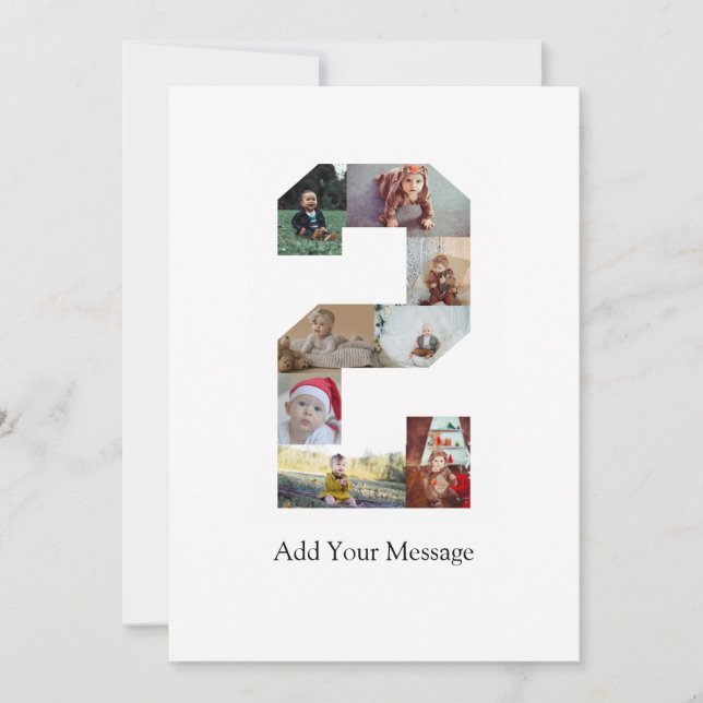 Faire-part Collage photo noir et blanc numéro 2 (Devant)