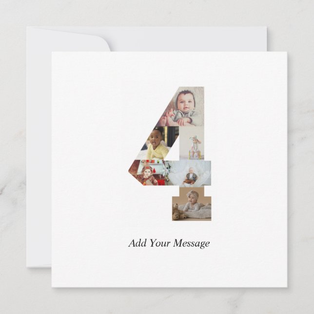 Faire-part Collage photo noir et blanc numéro 4 (Devant)