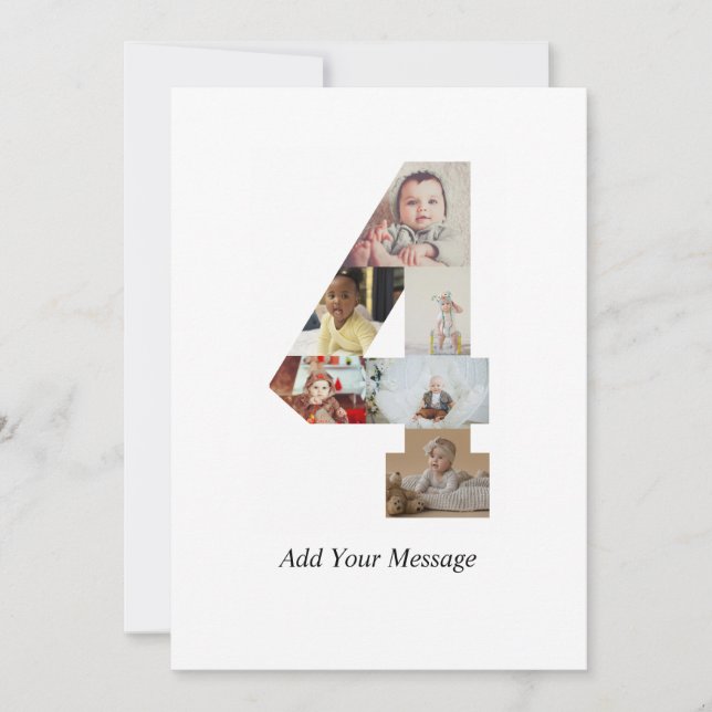 Faire-part Collage photo noir et blanc numéro 4 (Devant)