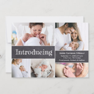 Faire-part Collage photo personnalisé Présentant les statisti