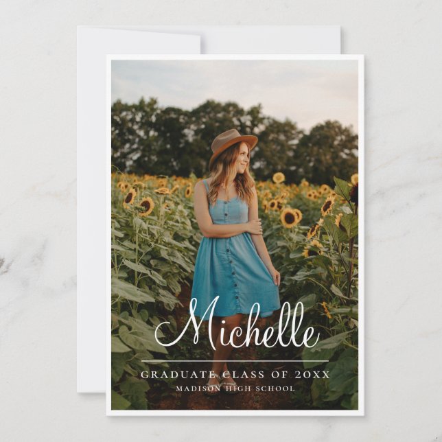 Faire-part Collège Lycée Graduate Classe de diplôme (Devant)