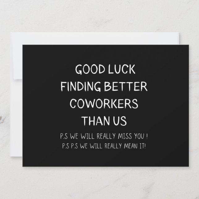 Faire-part Collègue quittant Coworker Quitter Funny New Job (Devant)